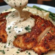 Cremig Gebackenes Hähnchen mit Knoblauchsoße