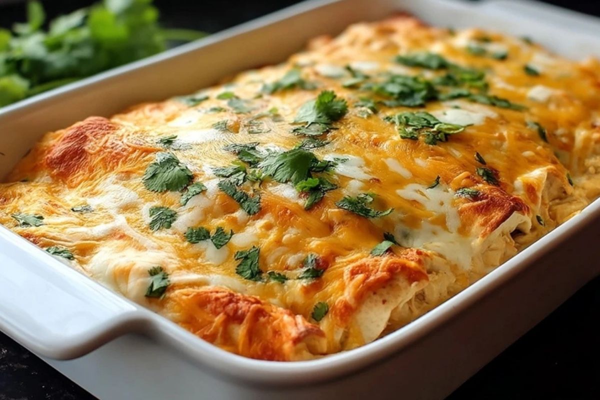 Weiße Hühnchen-Enchilada-Auflauf