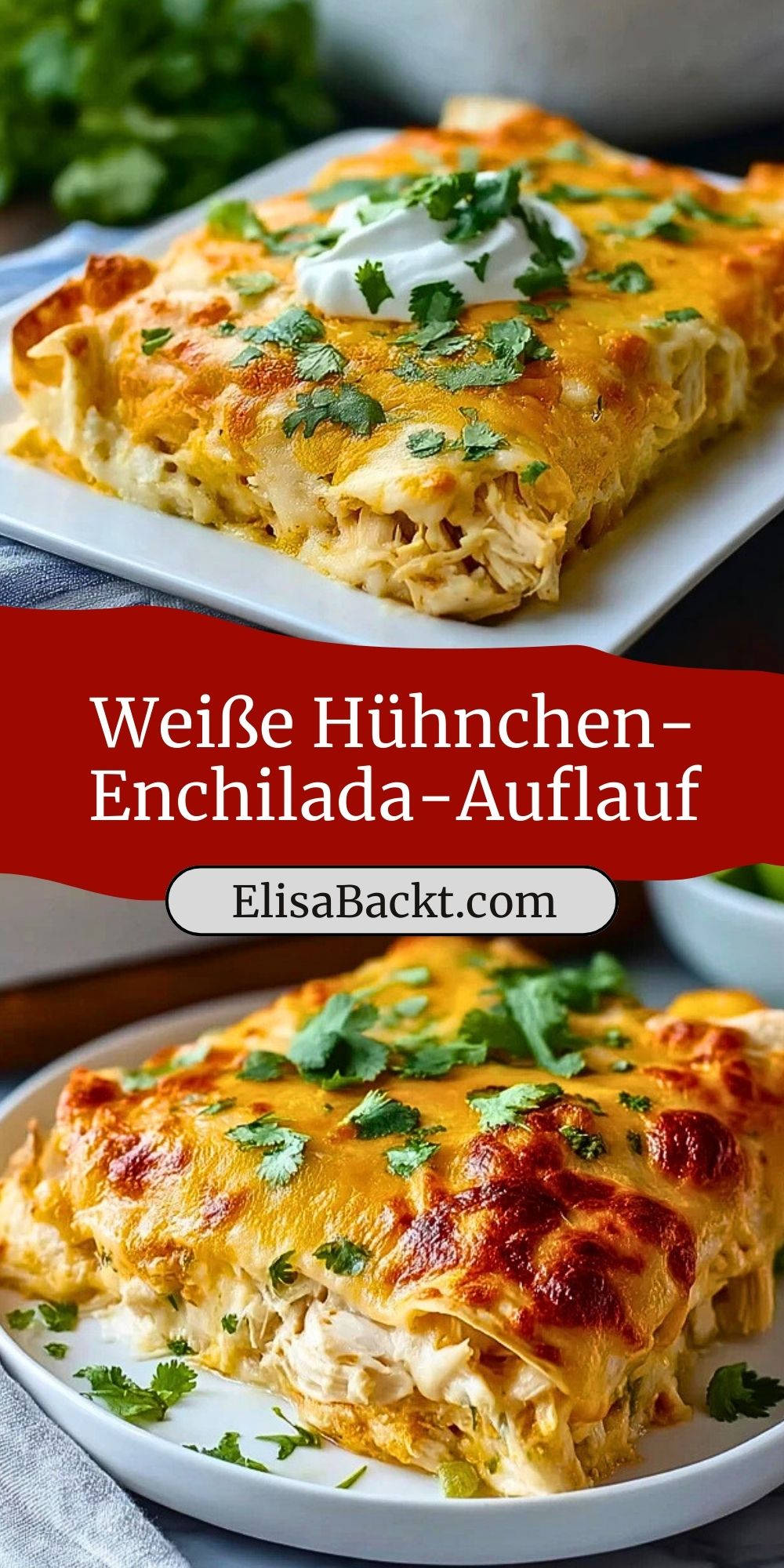 Weiße Hühnchen-Enchilada-Auflauf