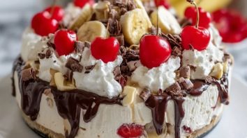 Kalter Bananensplit-Käsekuchen