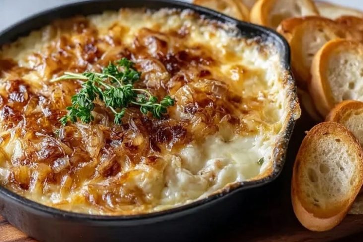 Karamellisierter Zwiebel- und Gruyère-Dip