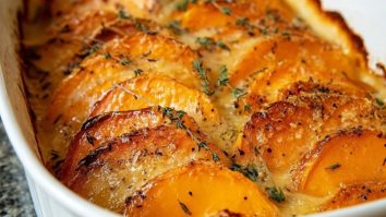 Knoblauch-Kartoffelgratin mit Süßkartoffeln