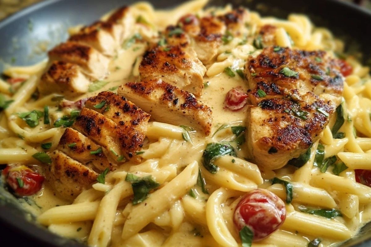 Cremige Heiratsantrag Hähnchen Pasta