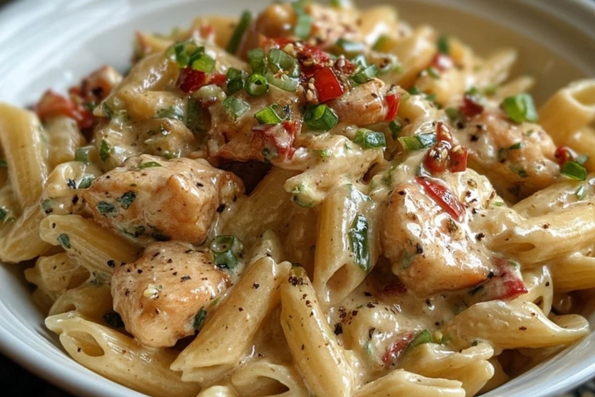 Cremige Pasta mit Schlangenfleisch und Würziger Note
