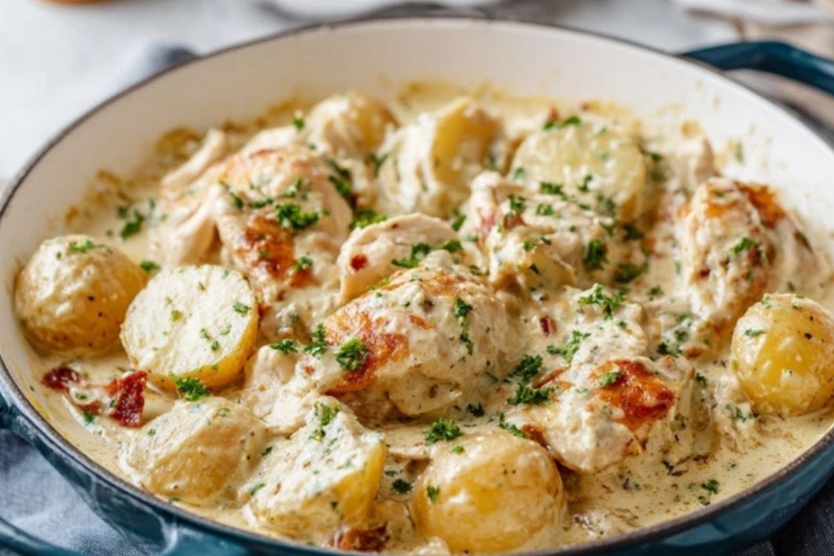 Cremiger Hähnchen-Topf mit Kartoffeln