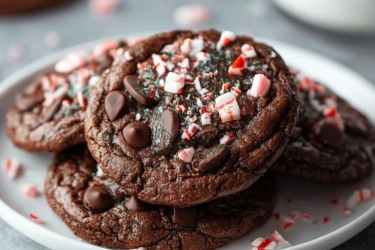 Doppelte Schokoladen-Pfefferminzplätzchen