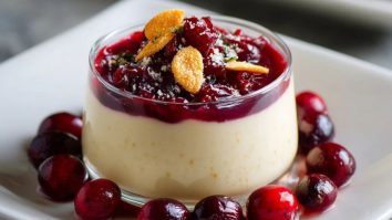 Eierlikör Panna Cotta Mit Alkoholisiertem Preiselbeersauce