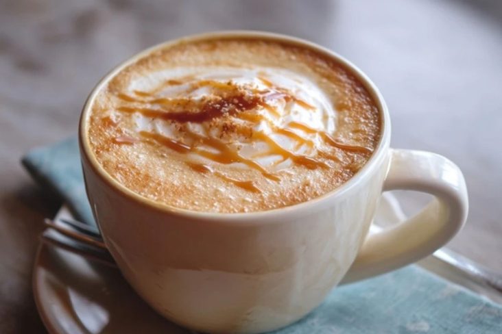 Einfacher Heißer Ahorn-Brauner Butter Latte