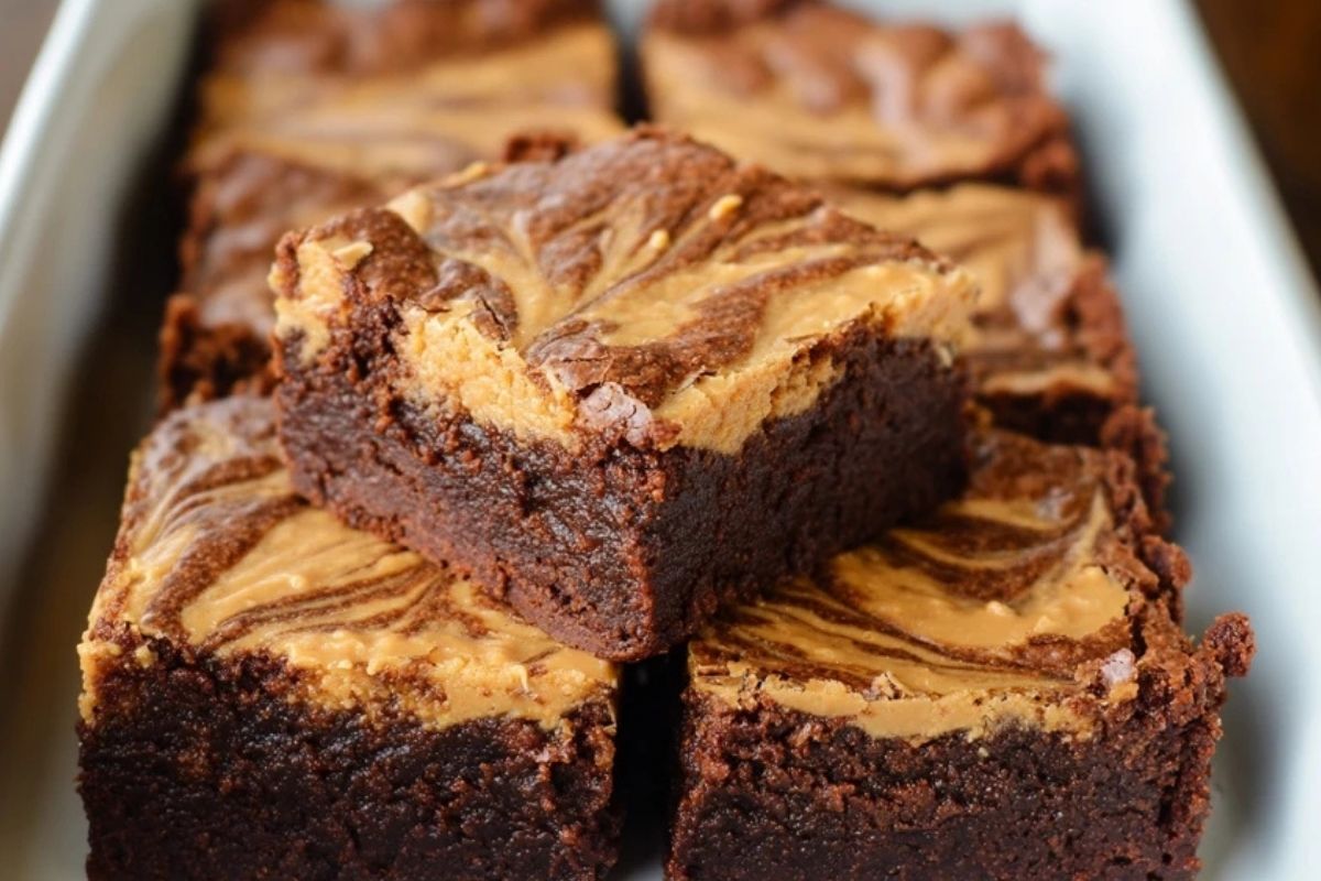 Erdnussbutter Swirl Brownies