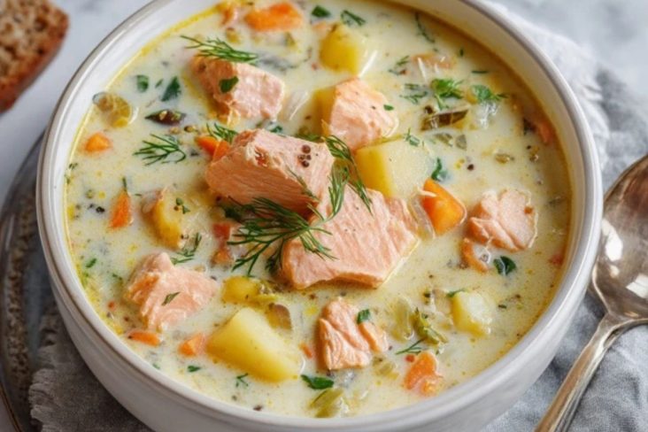 Gemütliche Lachscremesuppe