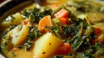 Herzhafter Kartoffel-Grünslaufsuppe