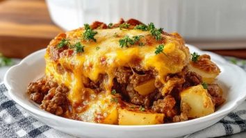 Herzhafter Rinder- und Kartoffelauflauf