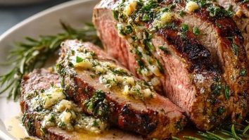 Knoblauch Kräuterbutter Rinderfilet Braten