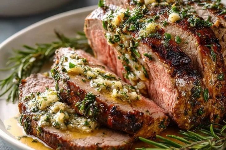 Knoblauch Kräuterbutter Rinderfilet Braten