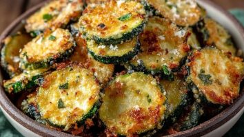 Knusprige Knoblauch-Parmesan-Zucchinichips