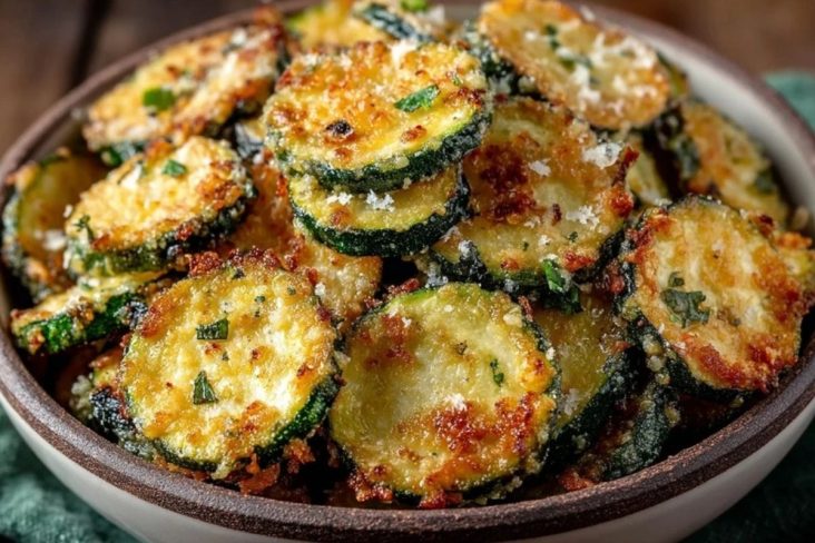 Knusprige Knoblauch-Parmesan-Zucchinichips