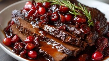 Langsam Gekochtes Cranberry-Glasiertes Bruststück