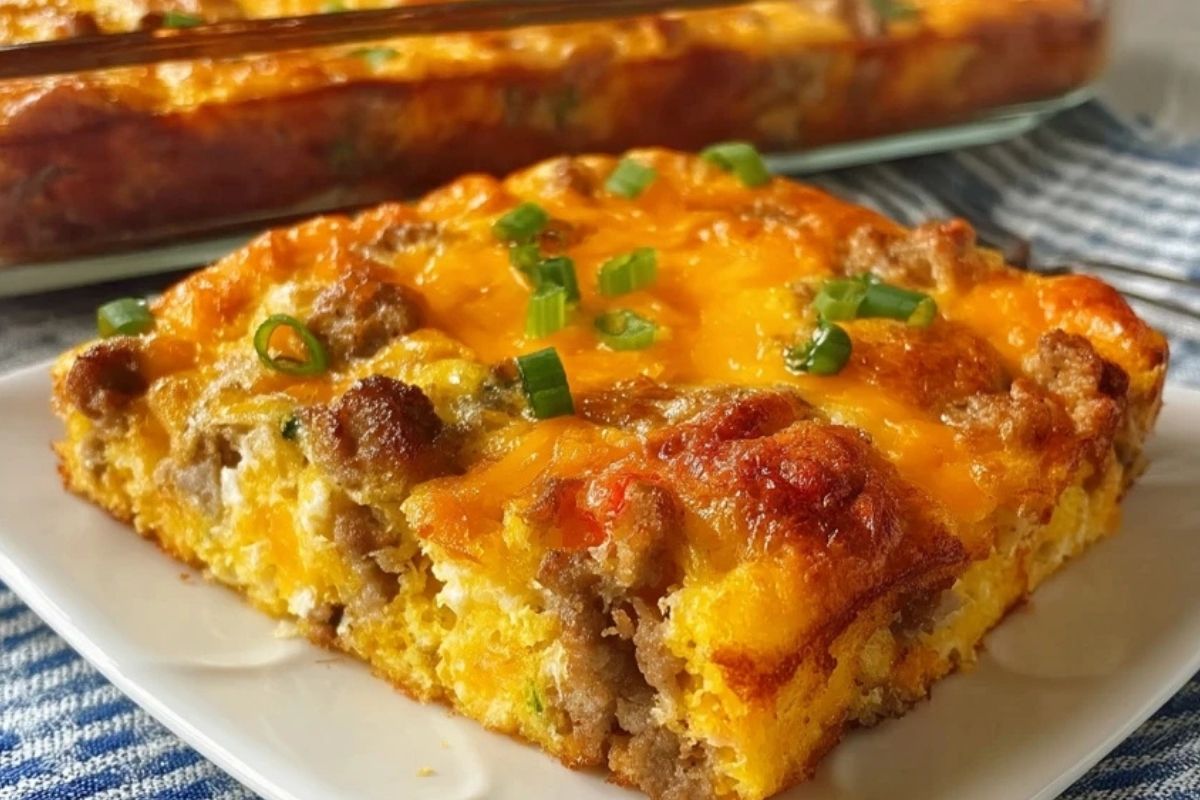 Leckere Wurst-Ei-Frühstücksauflauf