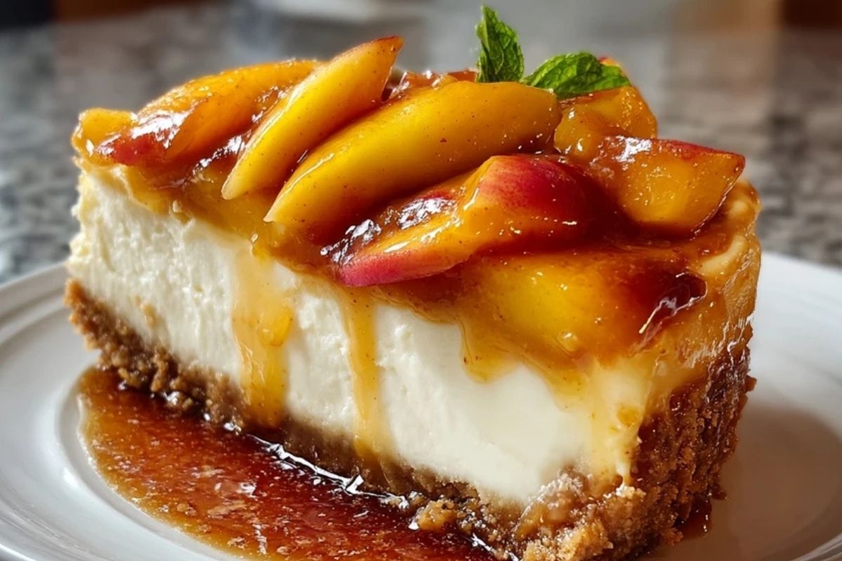 Pfirsich-Cobbler-Cheesecake-Fusion