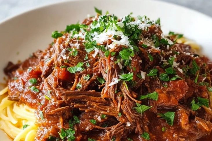 Sonntagsessen Rindfleisch Ragu aus dem Slow Cooker