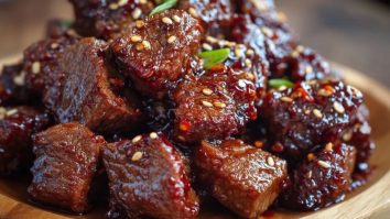 Süße Und Klebrige Steakwürfel