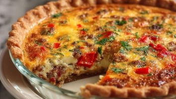 Unwiderstehliche Rote Paprika und Wurst Quiche
