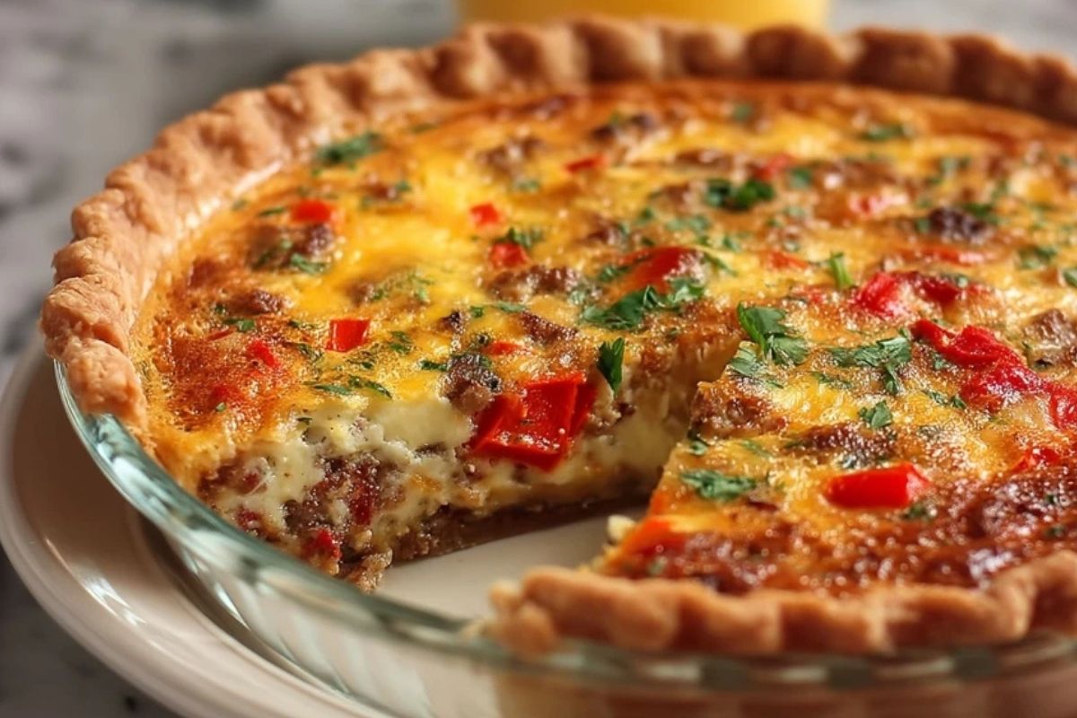 Unwiderstehliche Rote Paprika und Wurst Quiche
