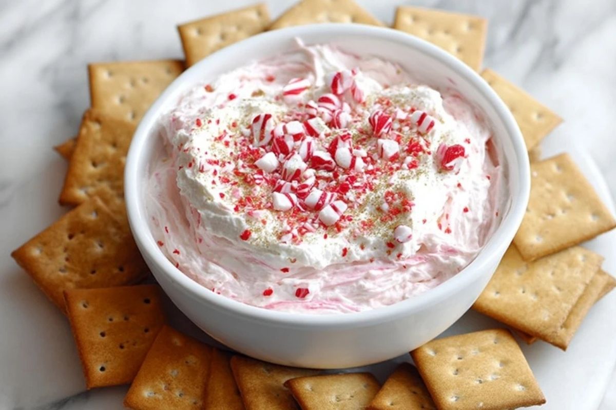 Weihnachtlicher Pfefferminz-Fluff-Dip
